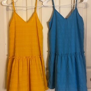 SHEIN Yellow and Blue Casual Dresses